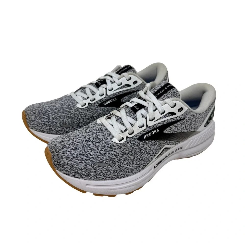 Brooks Adrenaline GTS 23 Womens Sz 9 Running Shoes Grey White Gum 1203811B112